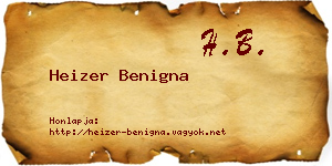 Heizer Benigna névjegykártya
